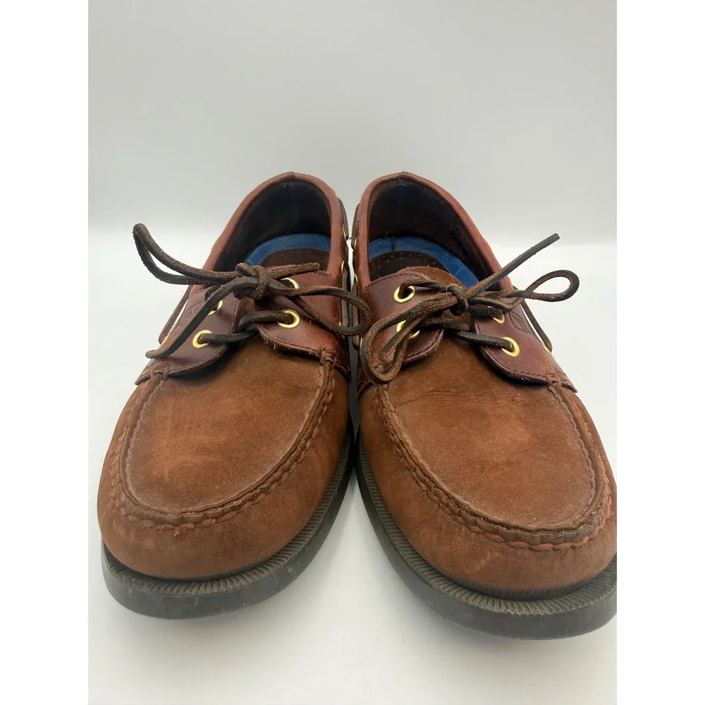 Sperry Top-Sider Mens Authentic Original Brown Leather Suede Boat Shoes 9.5M